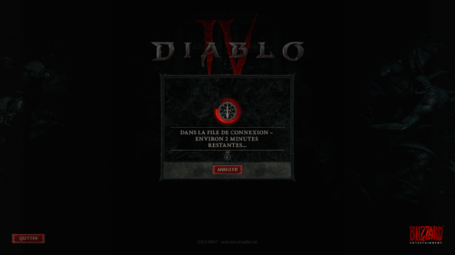 Queue screenshot of Diablo IV Beta video game interface.