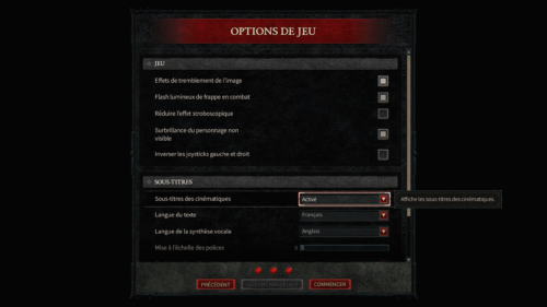 Settings screenshot of Diablo IV Beta video game interface.
