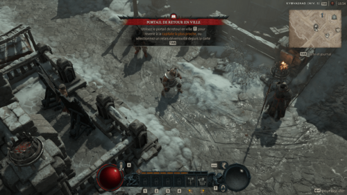 Tutorial screenshot of Diablo IV Beta video game interface.