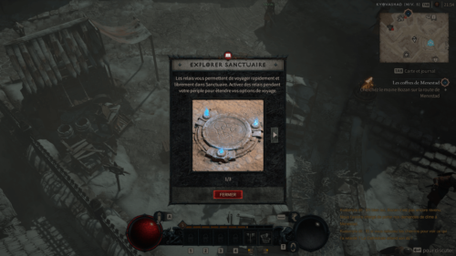 Tutorial screenshot of Diablo IV Beta video game interface.