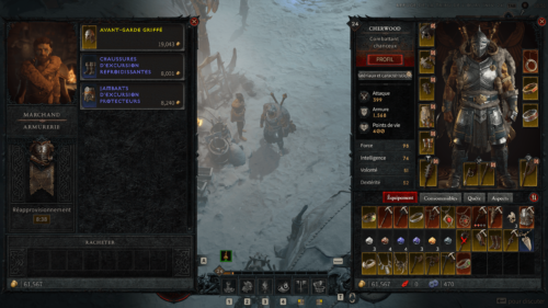 Vendor screenshot of Diablo IV Beta video game interface.