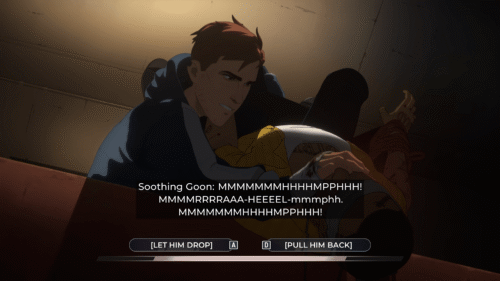 Subtitles screenshot of Dispatch video game interface.