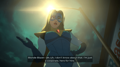 Subtitles screenshot of Dispatch video game interface.