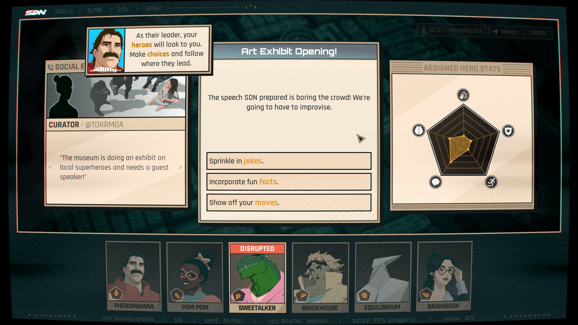 Mission screenshot of Dispatch video game interface.