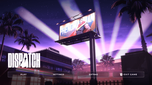 Main Menu screenshot of Dispatch video game interface.
