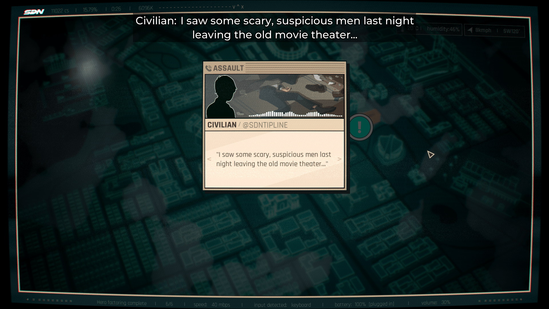 Map screenshot of Dispatch video game interface.