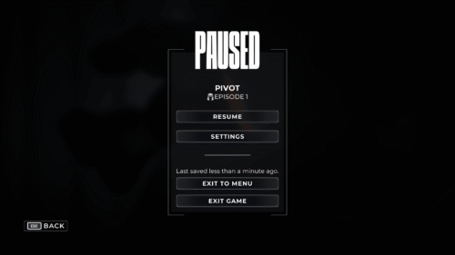 Pause screenshot of Dispatch video game interface.