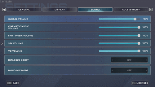 Sound screenshot of Dispatch video game interface.