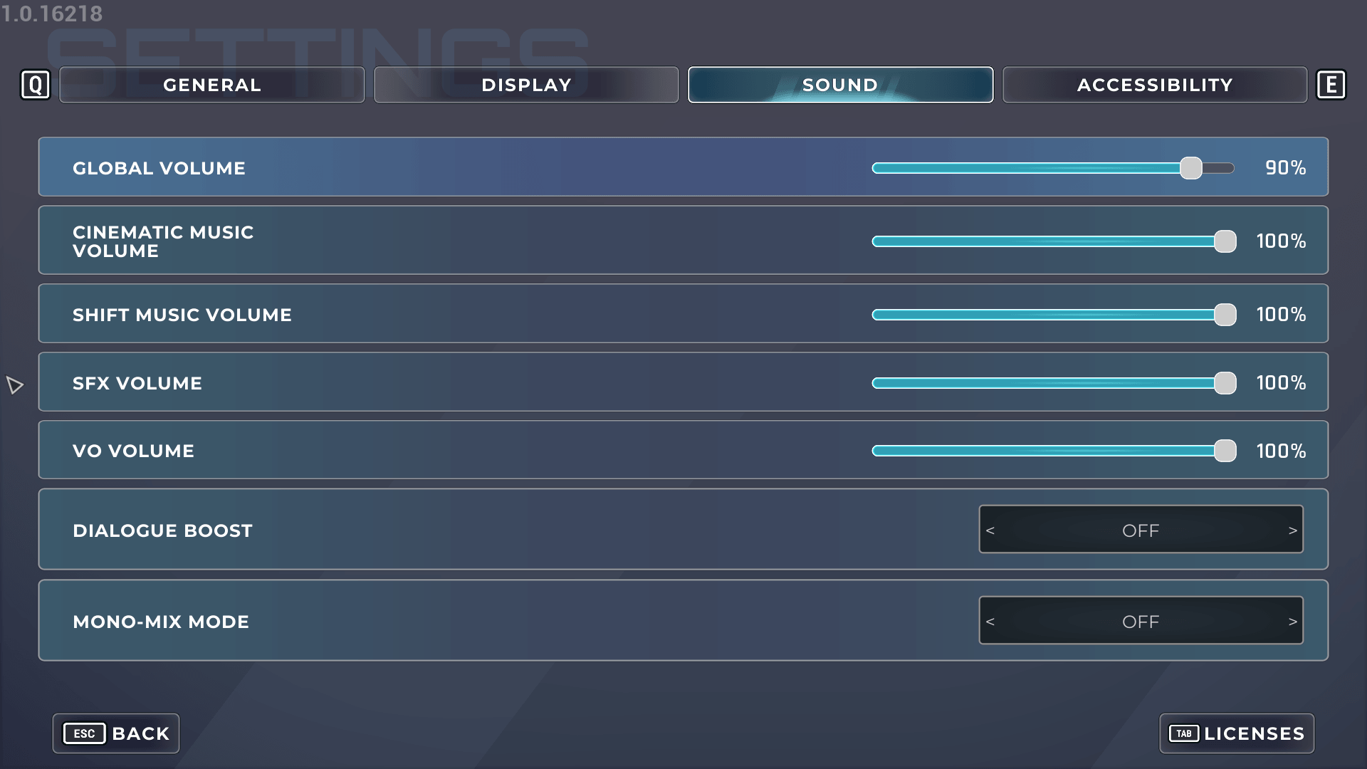 Sound screenshot of Dispatch video game interface.