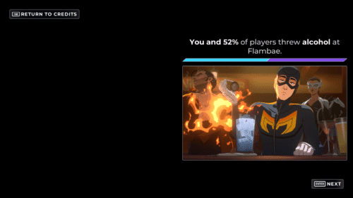 Stats screenshot of Dispatch video game interface.