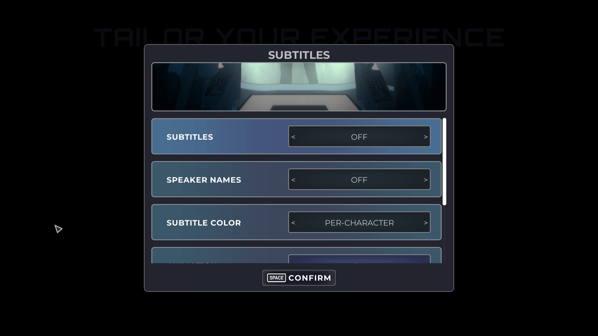 Subtitles screenshot of Dispatch video game interface.
