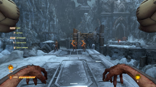 Demon controls screenshot of Doom Eternal video game interface.