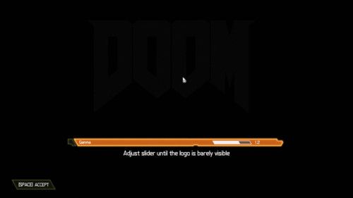 Gamma screenshot of Doom Eternal video game interface.
