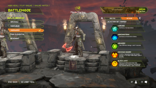 Hell's demons screenshot of Doom Eternal video game interface.