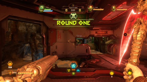 Round one screenshot of Doom Eternal video game interface.
