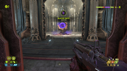 Slayer gate unlocked screenshot of Doom Eternal video game interface.