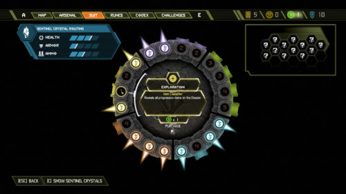 Suit screenshot of Doom Eternal video game interface.
