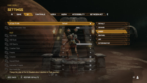 UI screenshot of Doom Eternal video game interface.