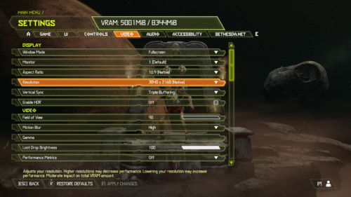 Video screenshot of Doom Eternal video game interface.