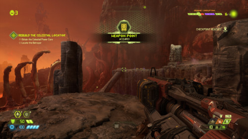 Weapon point acquired screenshot of Doom Eternal video game interface.