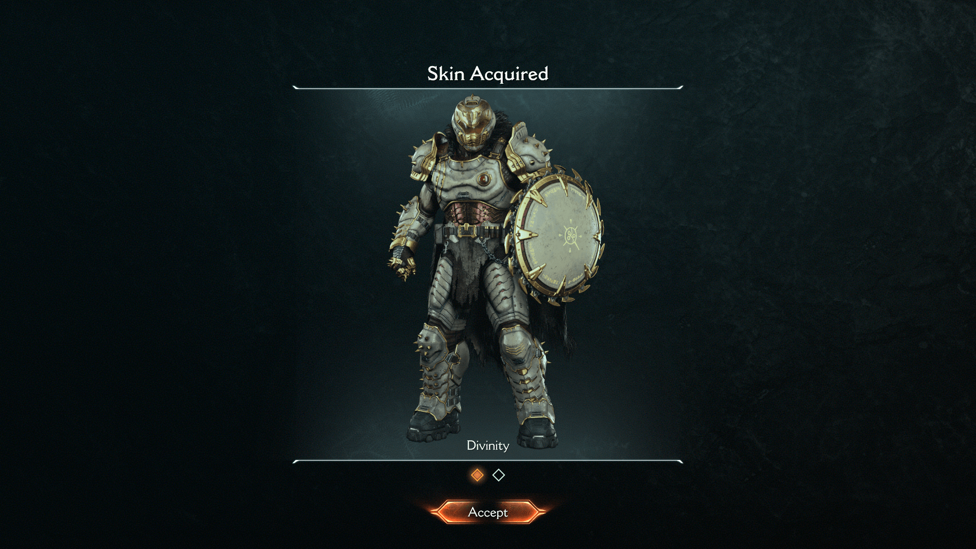 Confirmation screenshot of Doom: The Dark Ages video game interface.