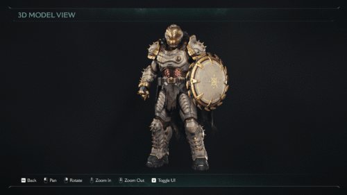 3D Model screenshot of Doom: The Dark Ages video game interface.