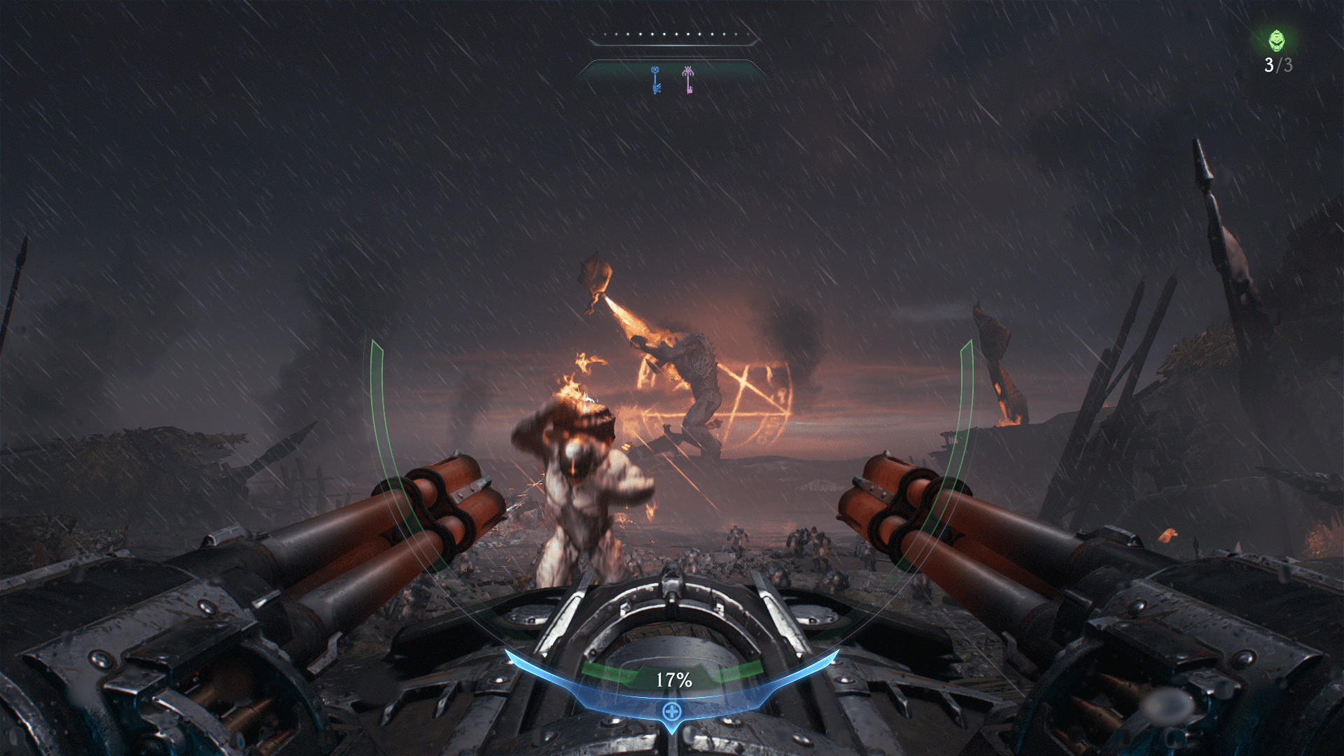 HUD screenshot of Doom: The Dark Ages video game interface.