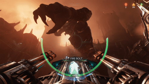 HUD screenshot of Doom: The Dark Ages video game interface.
