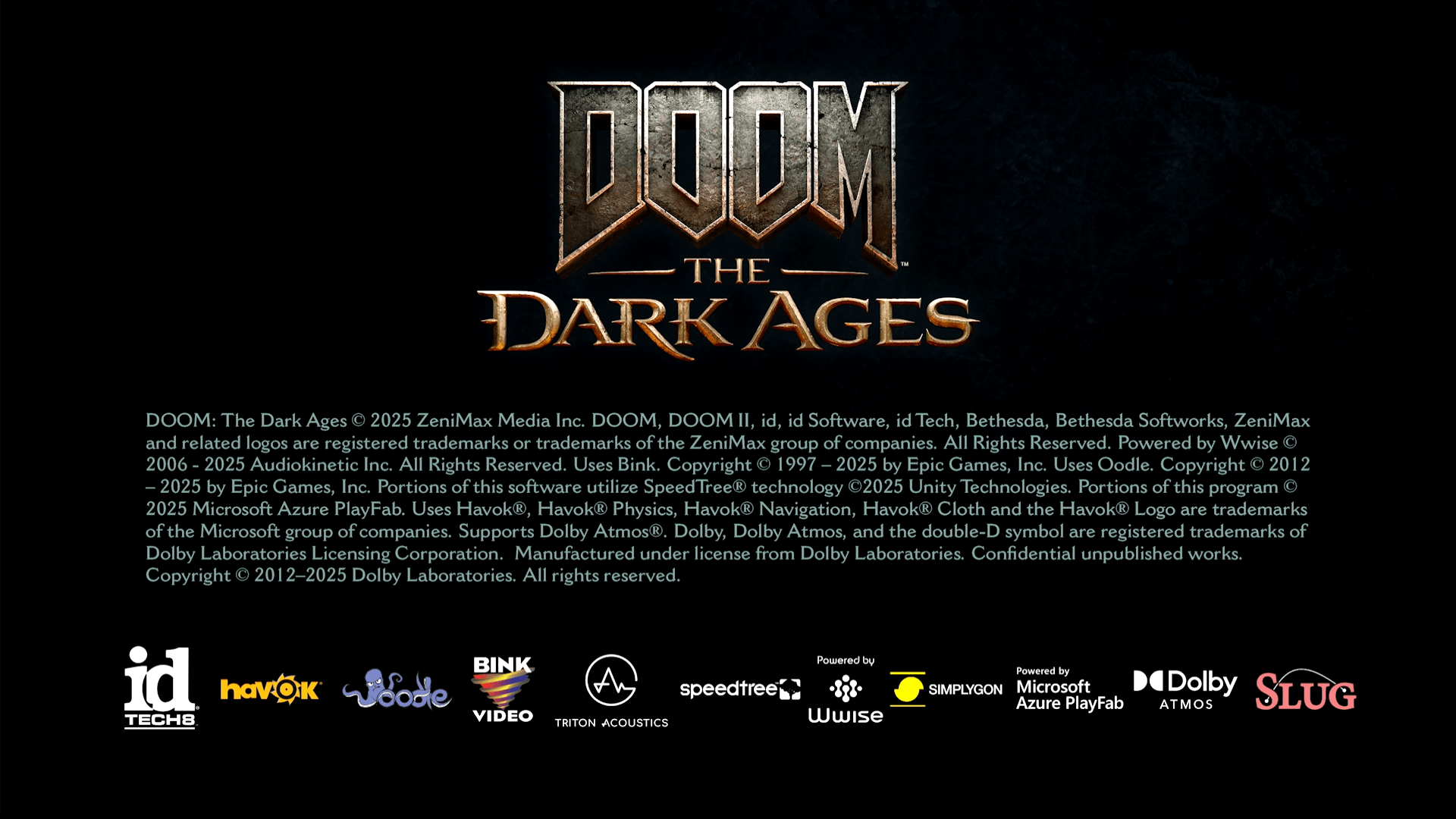 Logo screenshot of Doom: The Dark Ages video game interface.