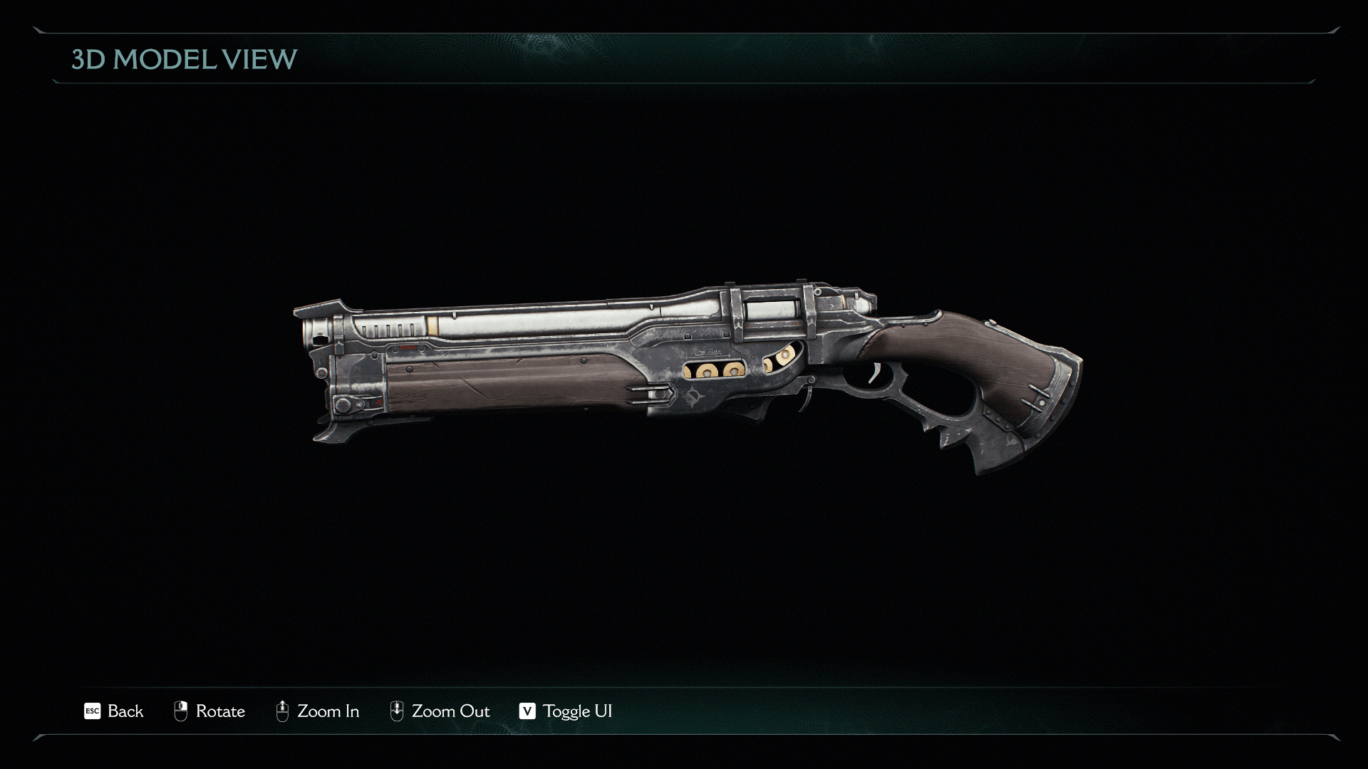 3D Model screenshot of Doom: The Dark Ages video game interface.