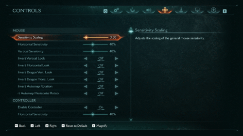 Controls screenshot of Doom: The Dark Ages video game interface.