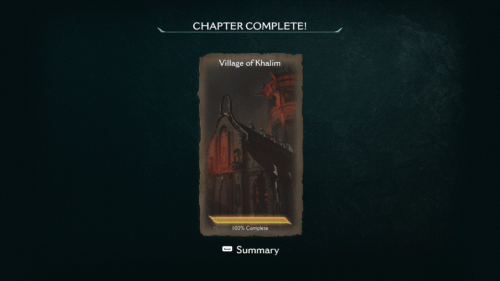 Level Complete screenshot of Doom: The Dark Ages video game interface.