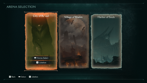 Level Select screenshot of Doom: The Dark Ages video game interface.
