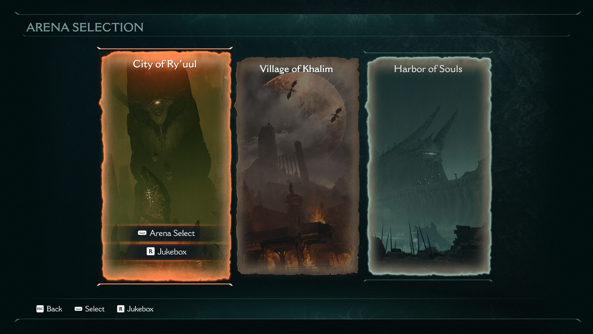Level Select screenshot of Doom: The Dark Ages video game interface.