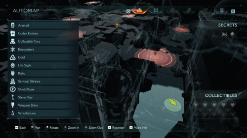 Map Legend screenshot of Doom: The Dark Ages video game interface.