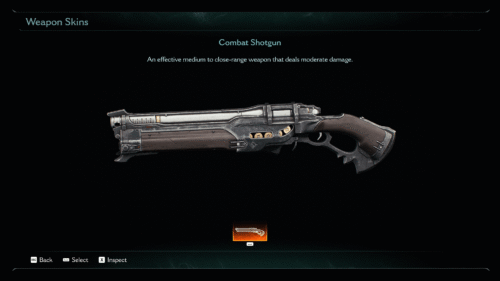 Weapon Skins screenshot of Doom: The Dark Ages video game interface.
