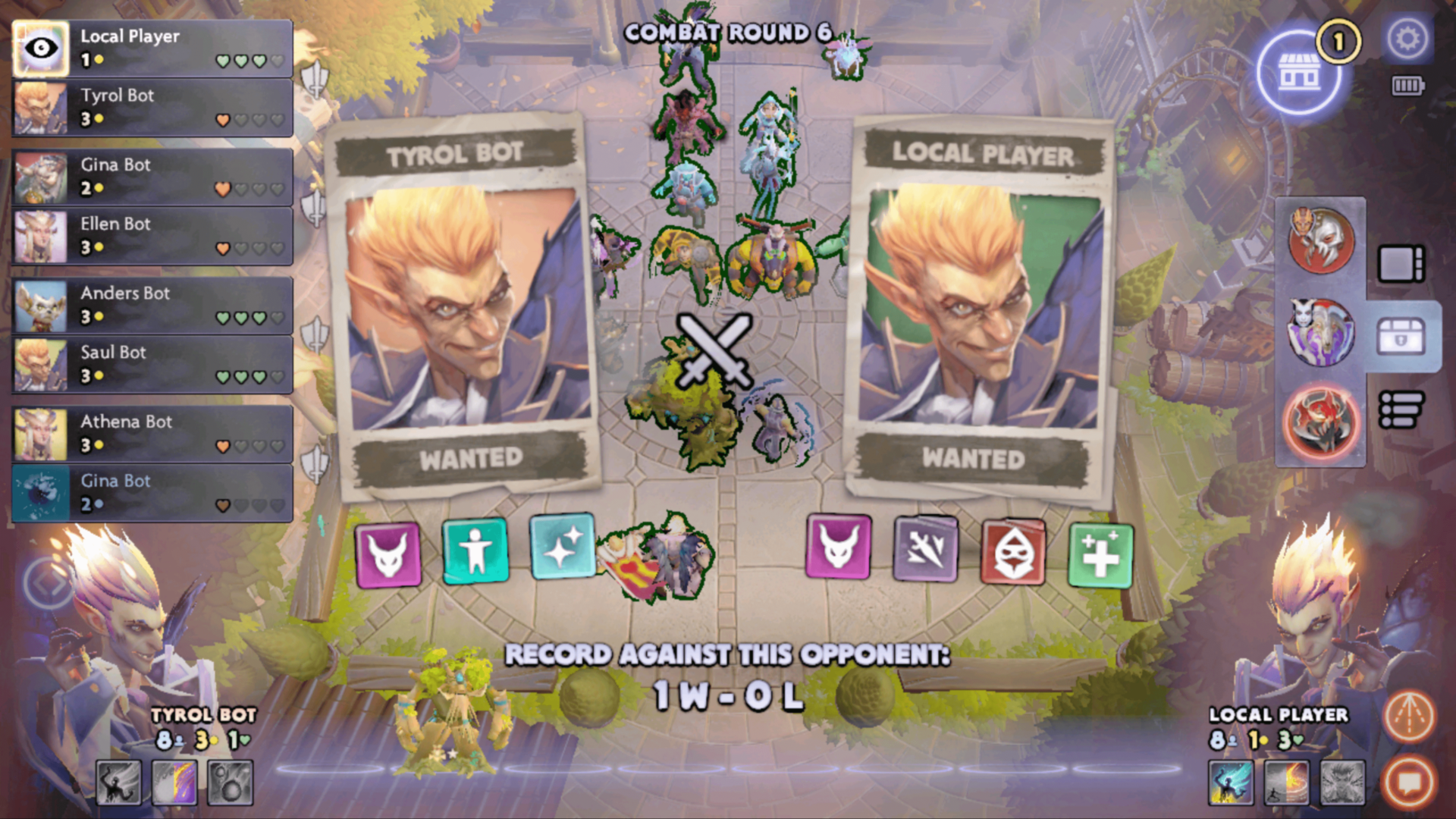 Opponent screenshot of Dota Underlords Mobile video game interface.