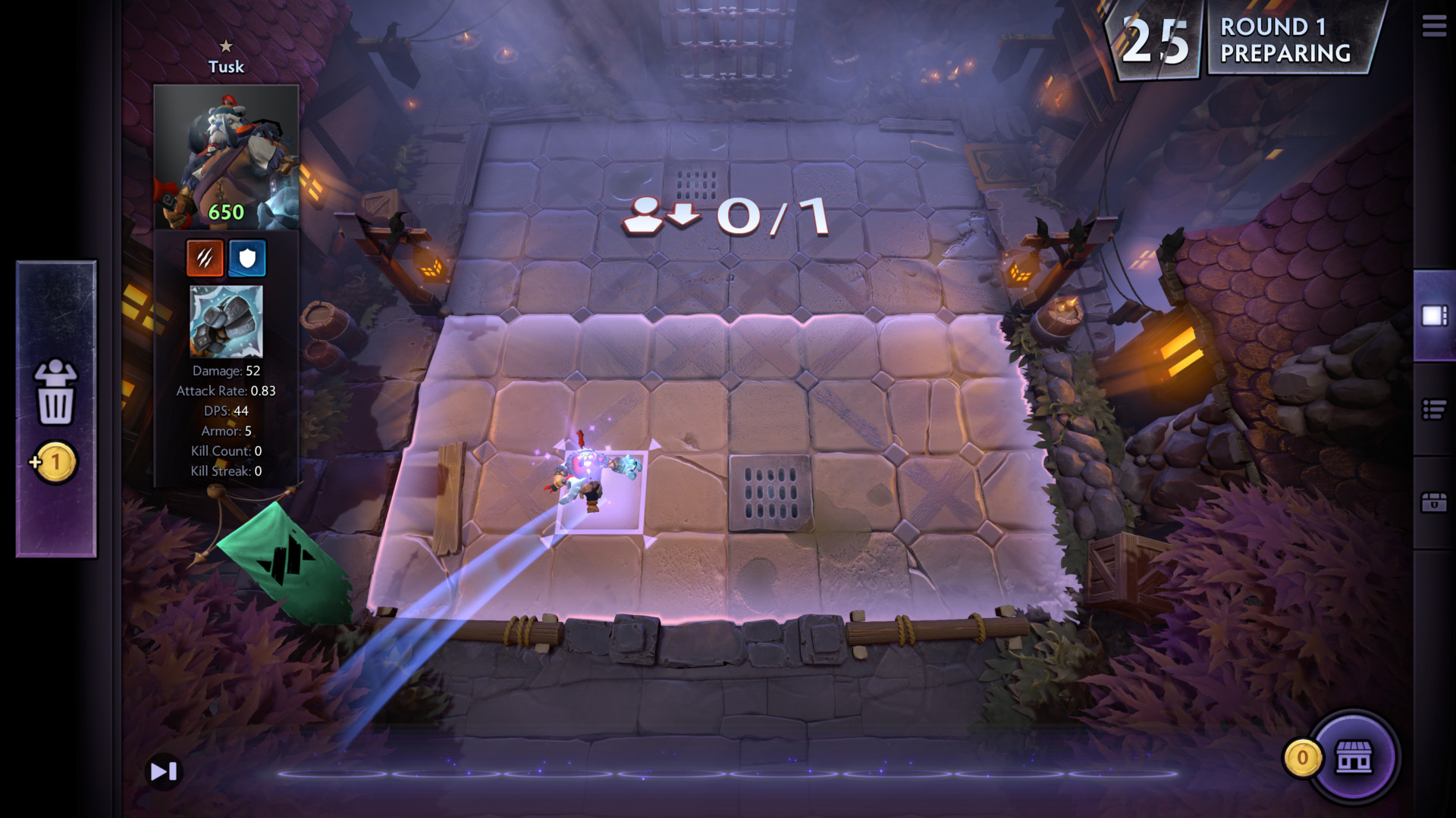 Add hero screenshot of Dota Underlords video game interface.