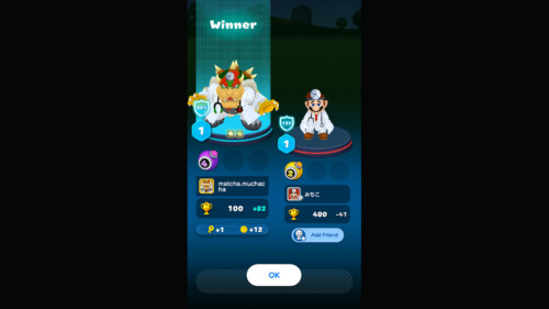 Versus - Victory Stats screenshot of Dr. Mario World video game interface.