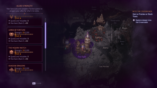 Map screenshot of Dragon Age: The Veilguard video game interface.