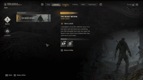 Quest screenshot of Dying Light: The Beast video game interface.