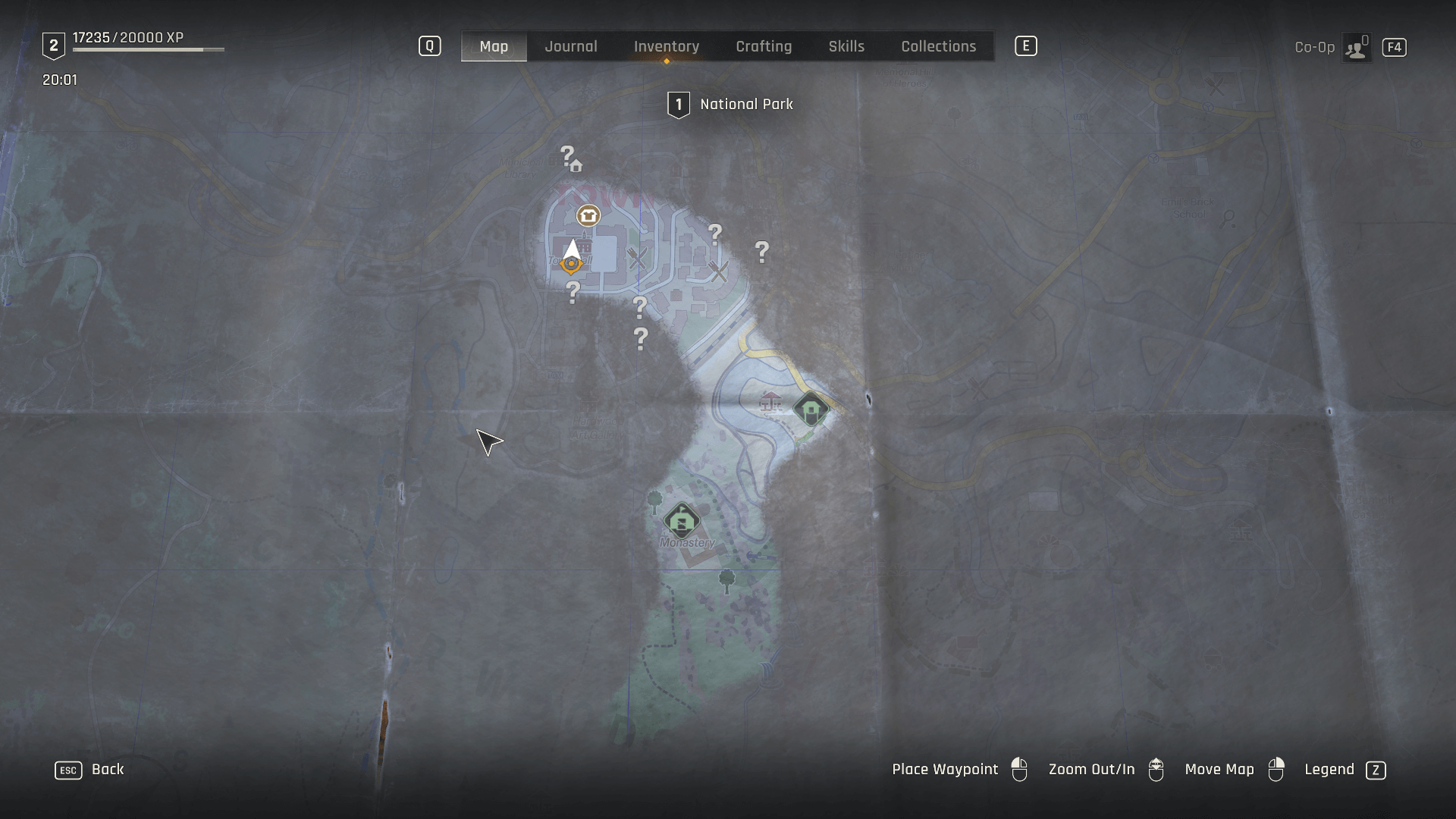 Map screenshot of Dying Light: The Beast video game interface.