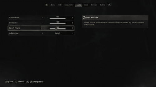 Audio screenshot of Dying Light: The Beast video game interface.