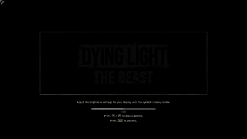 Brightness Setup screenshot of Dying Light: The Beast video game interface.