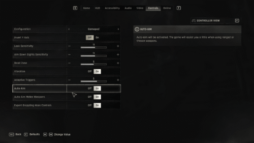 Controls screenshot of Dying Light: The Beast video game interface.