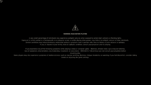Epilepsy Warning screenshot of Dying Light: The Beast video game interface.