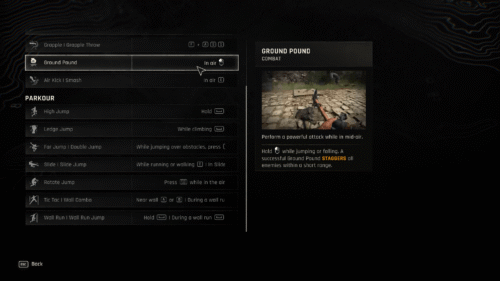 Moves screenshot of Dying Light: The Beast video game interface.
