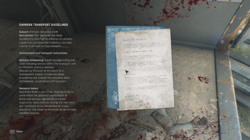 Note screenshot of Dying Light: The Beast video game interface.