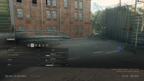 Photo Mode screenshot of Dying Light: The Beast video game interface.