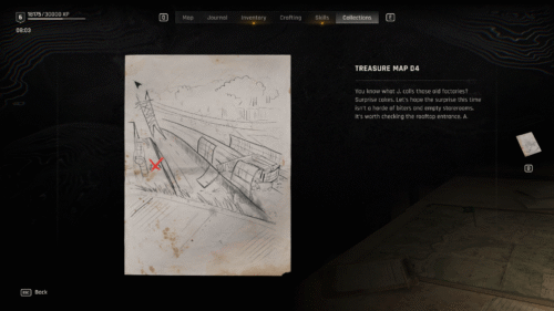 Treasure Map screenshot of Dying Light: The Beast video game interface.